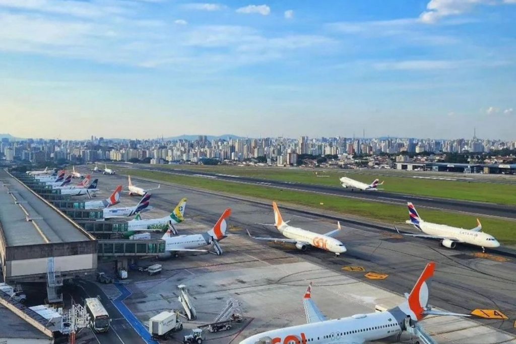 A aeronave da Azul decolou em Congonhas